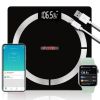 5Core Digital Bathroom Scale for Body Weight Fat Rechargeable 400 lb/180kg BBS 4 R BLK