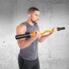 Solid Steel 47 ""Coil Rod Barbell Standard Weight Bar Thread Non-Slip 300 lb Capacity Weight Bar Yellow